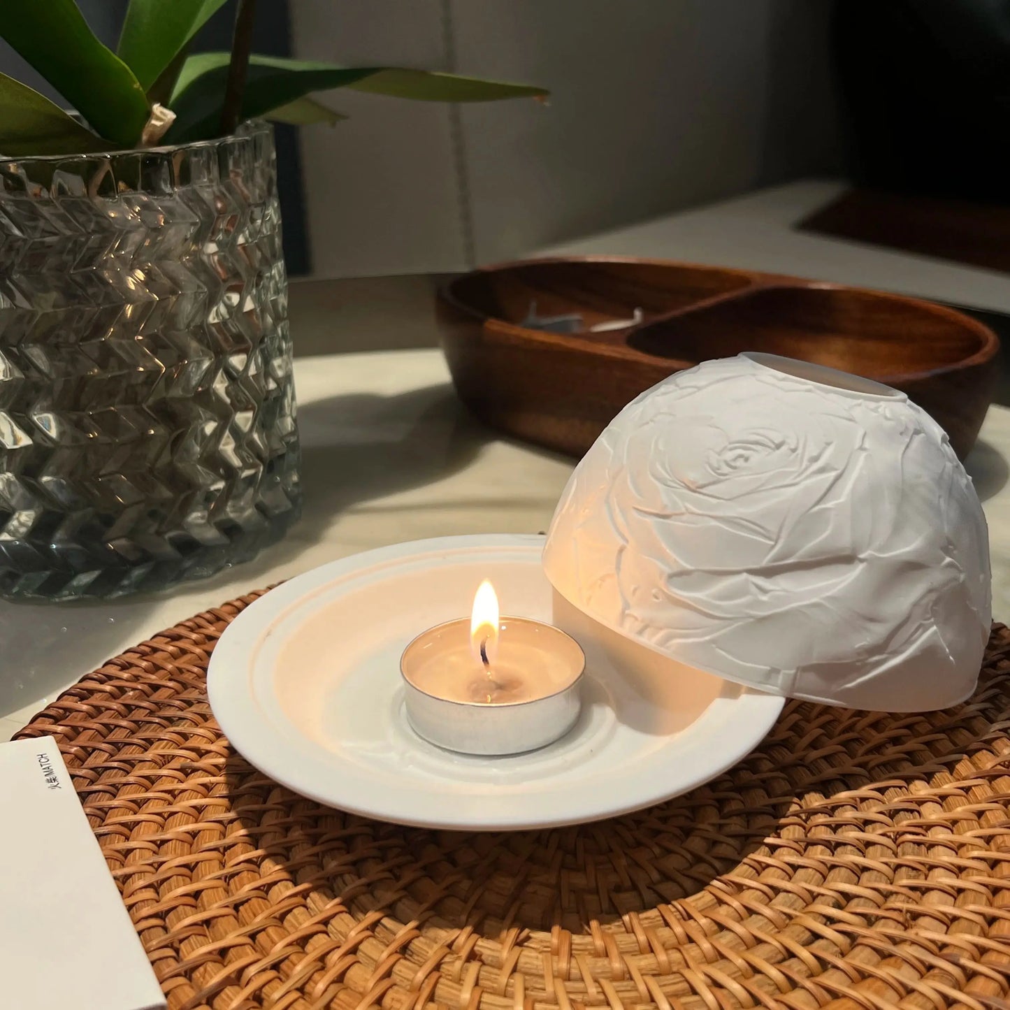 3D Flower Porcelain Candle Holder For Home Decor And Gifts