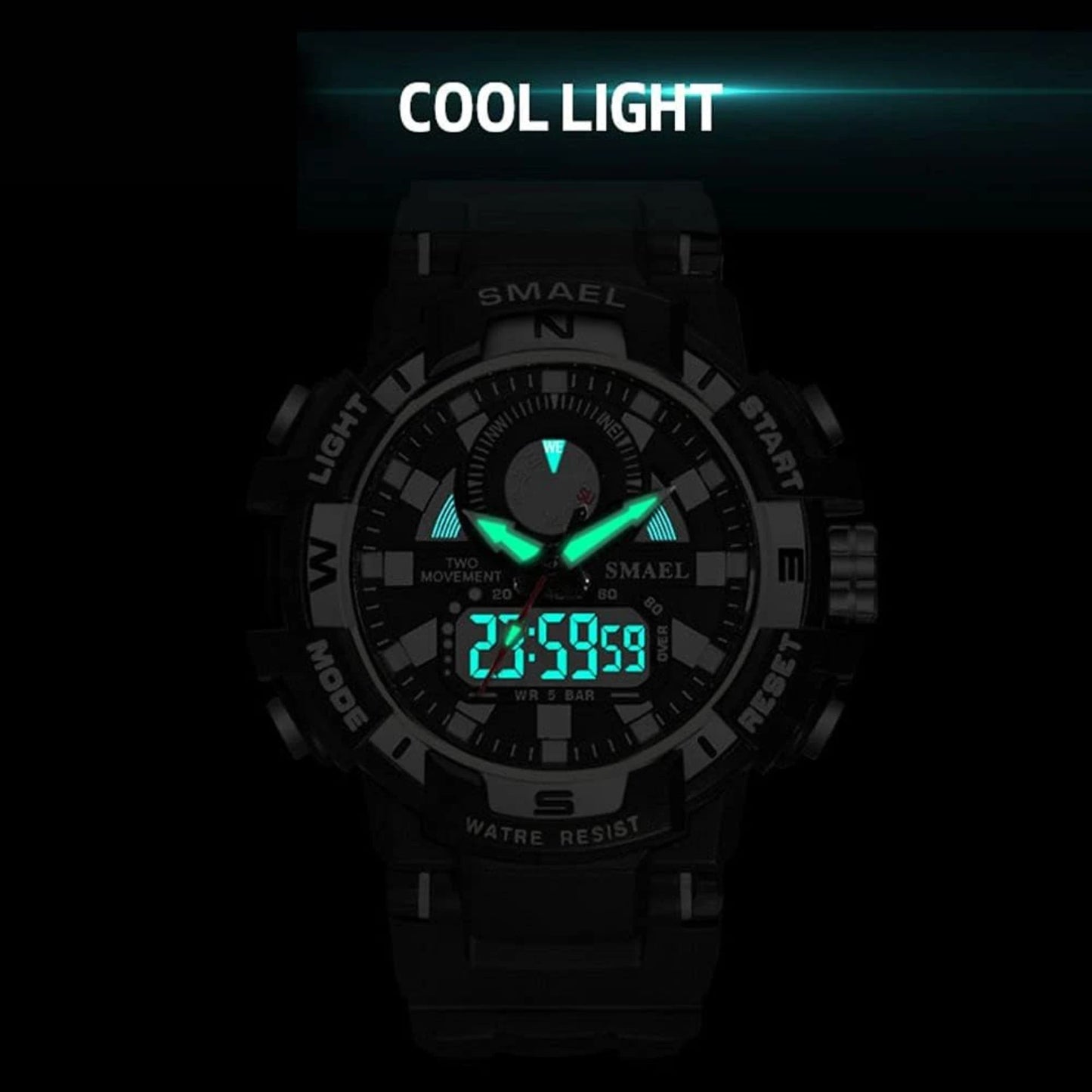 Stylish and durable waterproof digital sports watch for women with analog display. Perfect for active women who adore outdoor ac