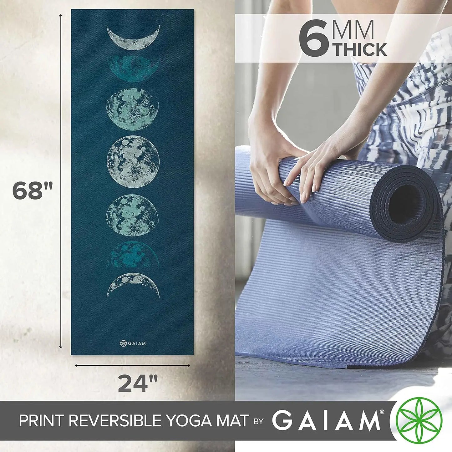 Reversible Non-Slip Yoga Mat With Extra Cushioning And Grip