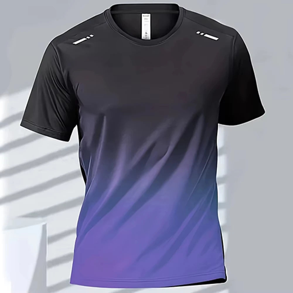 Men Quick Dry Gradient Short Sleeve Tee For Sports