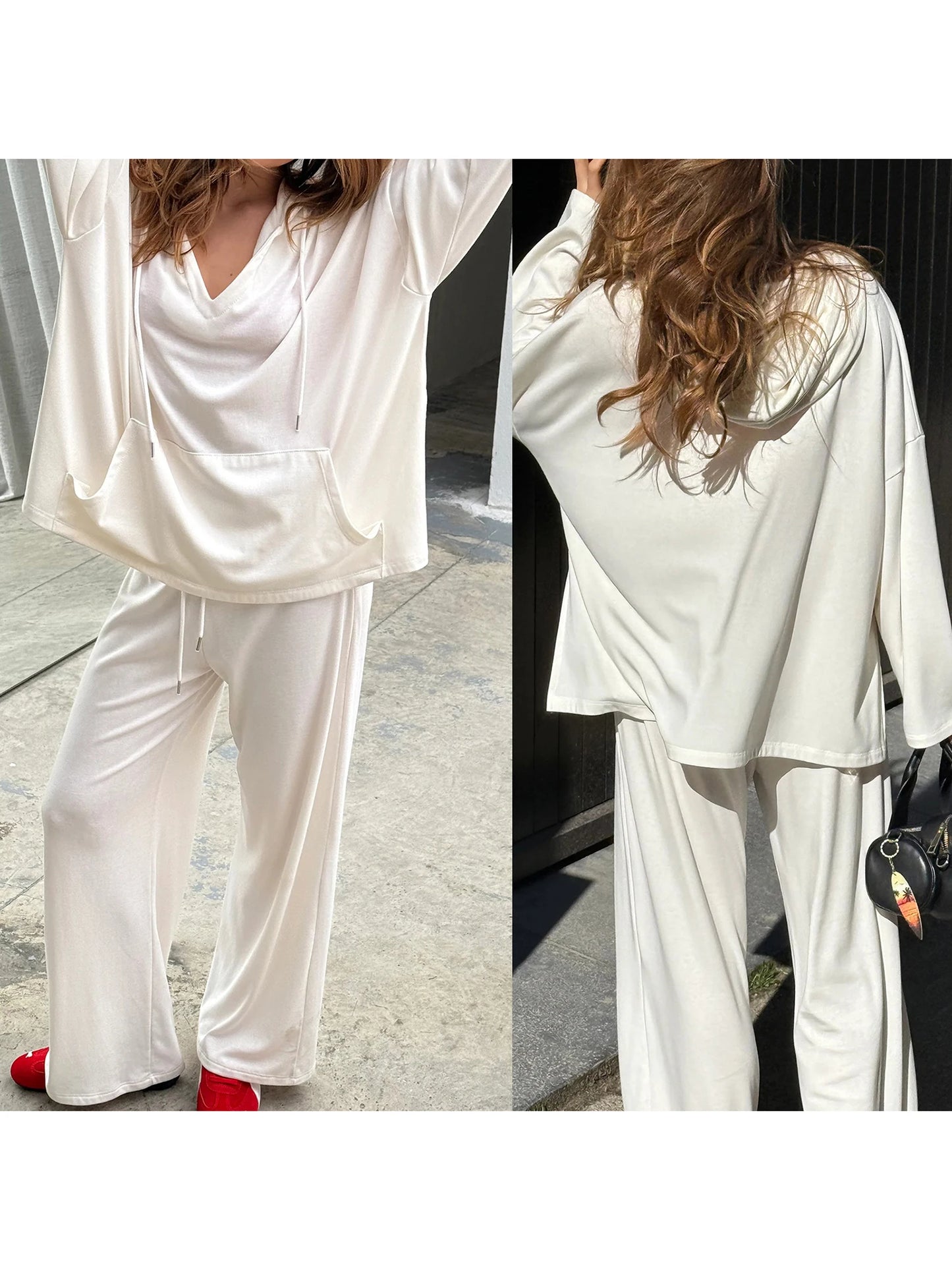 Hirigin Women Two Piece Hoodie And Pants Set Activewear