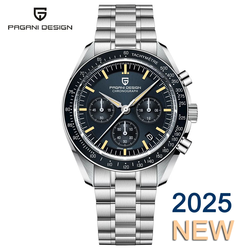 PAGANI DESIGN Moon Phase Chronograph Auto Date Quartz Wristwatch
