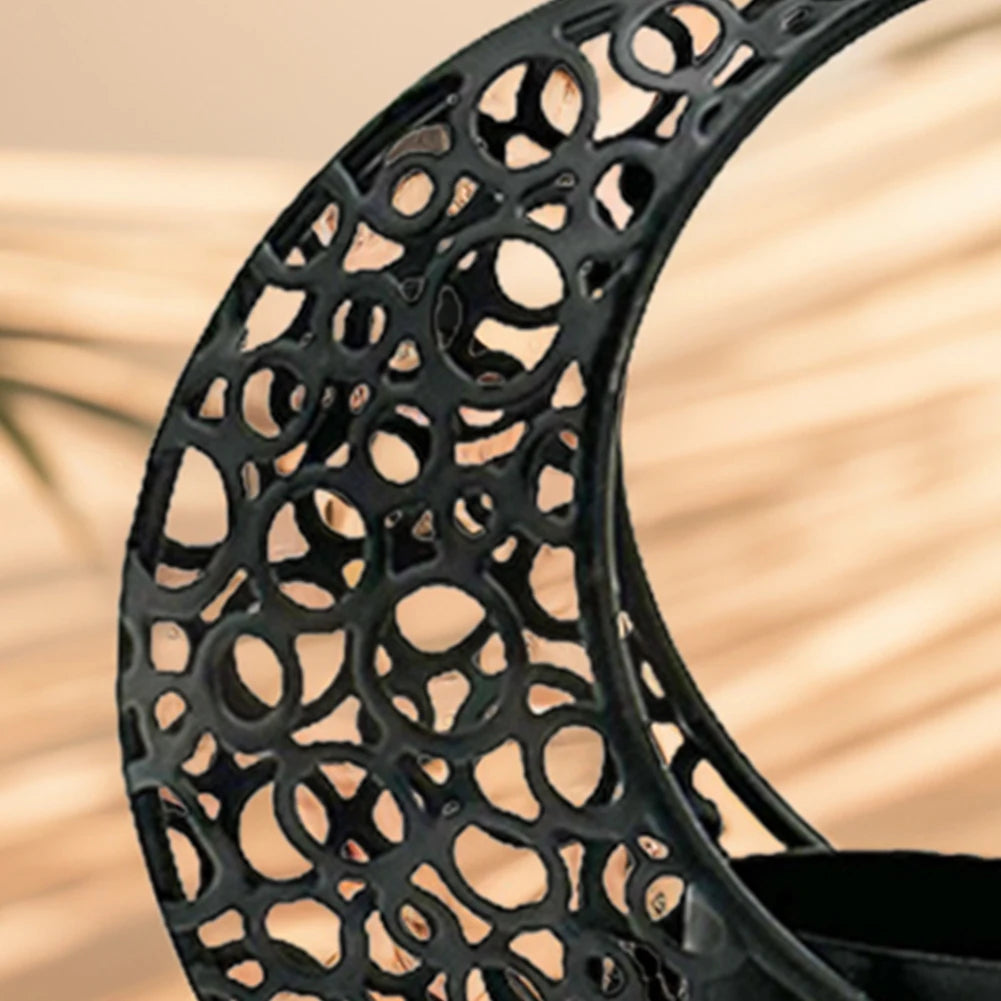 VKTECH Ramadan Moon Candle Holder Candlestick for Eid Mubarak Decor