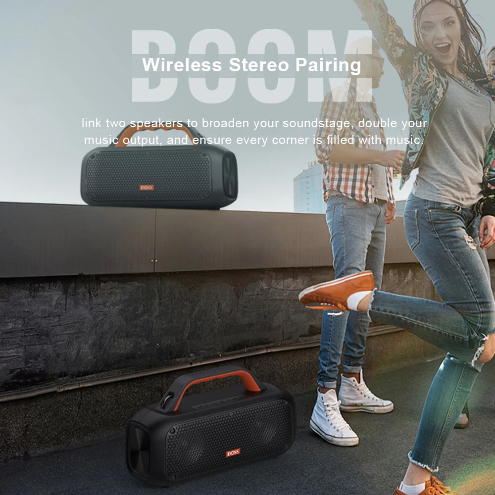 DOSS Outdoor Portable Bluetooth Speaker 60W IPX6 Waterproof SoundBox