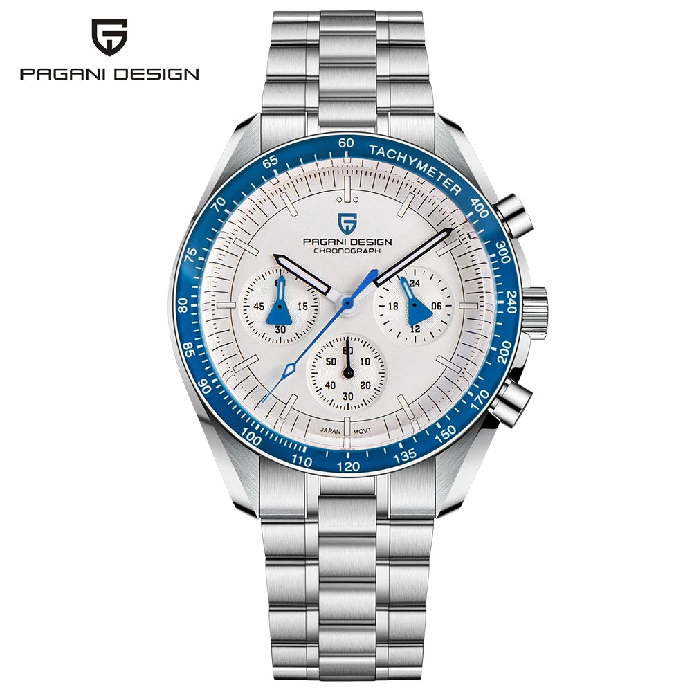 PAGANI DESIGN Moon Phase Chronograph Auto Date Quartz Wristwatch