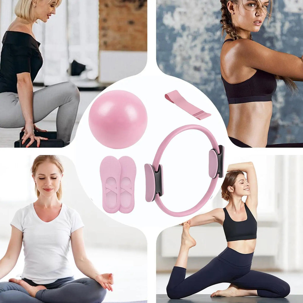 Pilates Ball And Ring Set With Resistance Bands For Postpartum