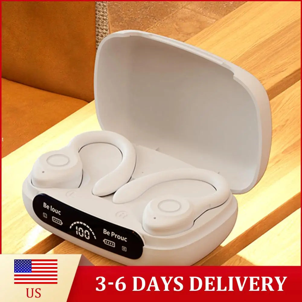 HiFi Stereo Ear Hook Headphones Waterproof Bluetooth 5.3 for Sports