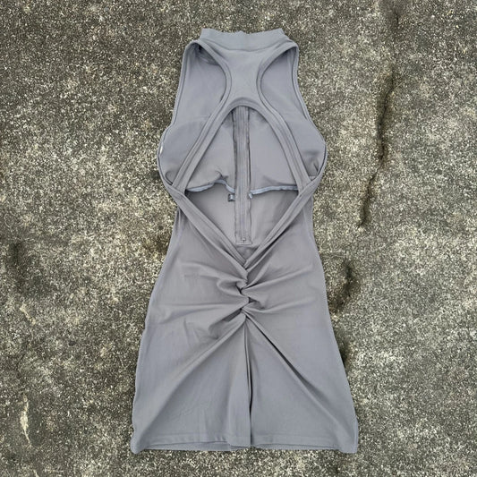 Solid color Scrunch Back Waist Tight Yoga Jumpsuit Shorts Set Women Zipper Gym Sportswear Fitness One Piece Sports Suit Workout