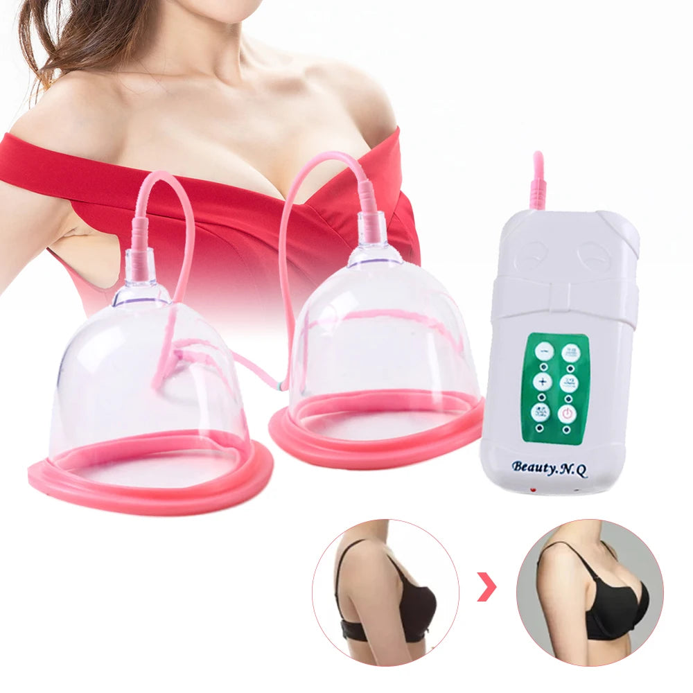 C/D Cup Electric Breast Massager, Vacuum Adsorption Breast Development Massage Machine Physical Breast Enhancement Chest Beauty