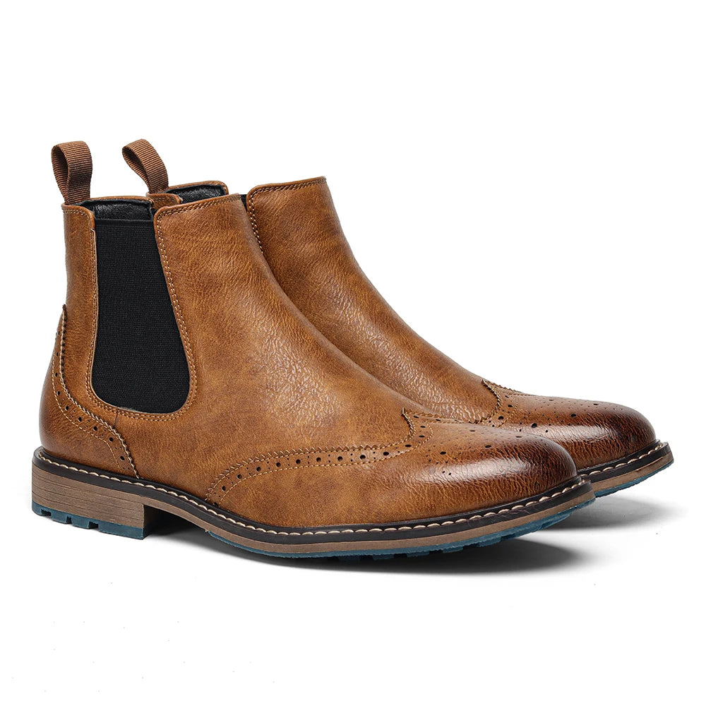 Men's Leather Boots With Zipper By Hecrafted Classic Style