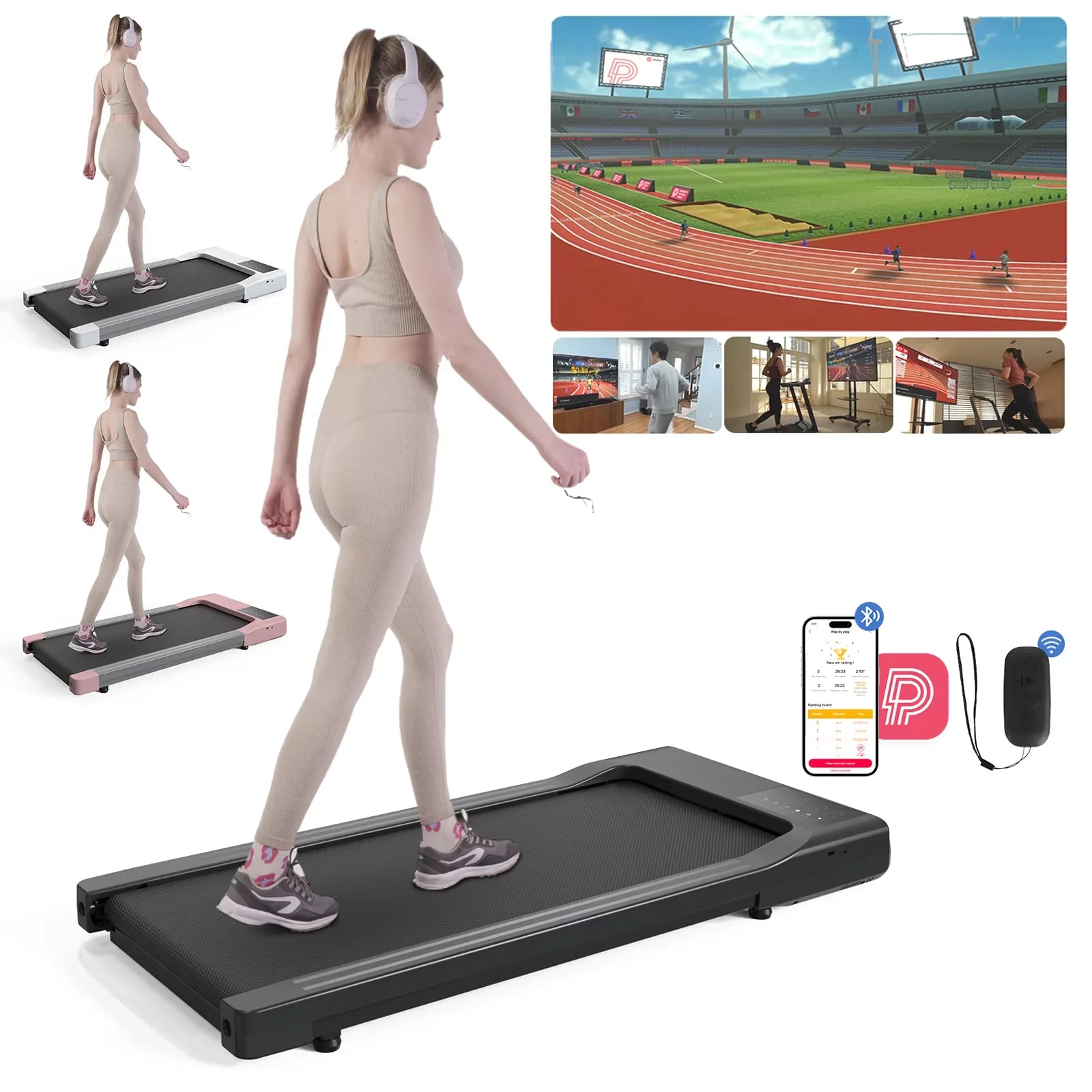 Driving Power 2in1 Treadmill For Home Office With Remote Control LCD Display And Adjustable Speed