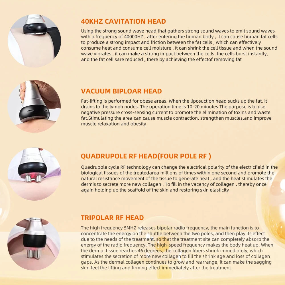 Moonic Beauty 4 In 1 Cavitation Machine 40K UltrasonicRF