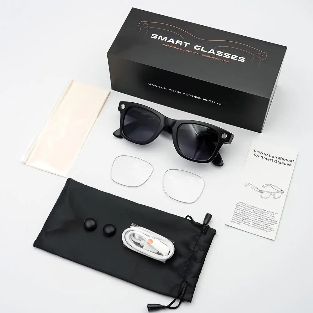 2026 SANVNET GS4 MAX Smart Eyewear 8MP Video Camera Sunglasses Wi-Fi Transfer Audio Record Smart AI Glasses with Dual Lenses