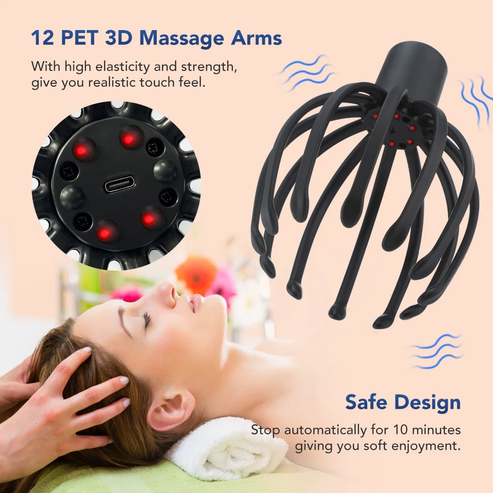 Electric Octopus Claw Scalp Massager Stress Relief Hailicare