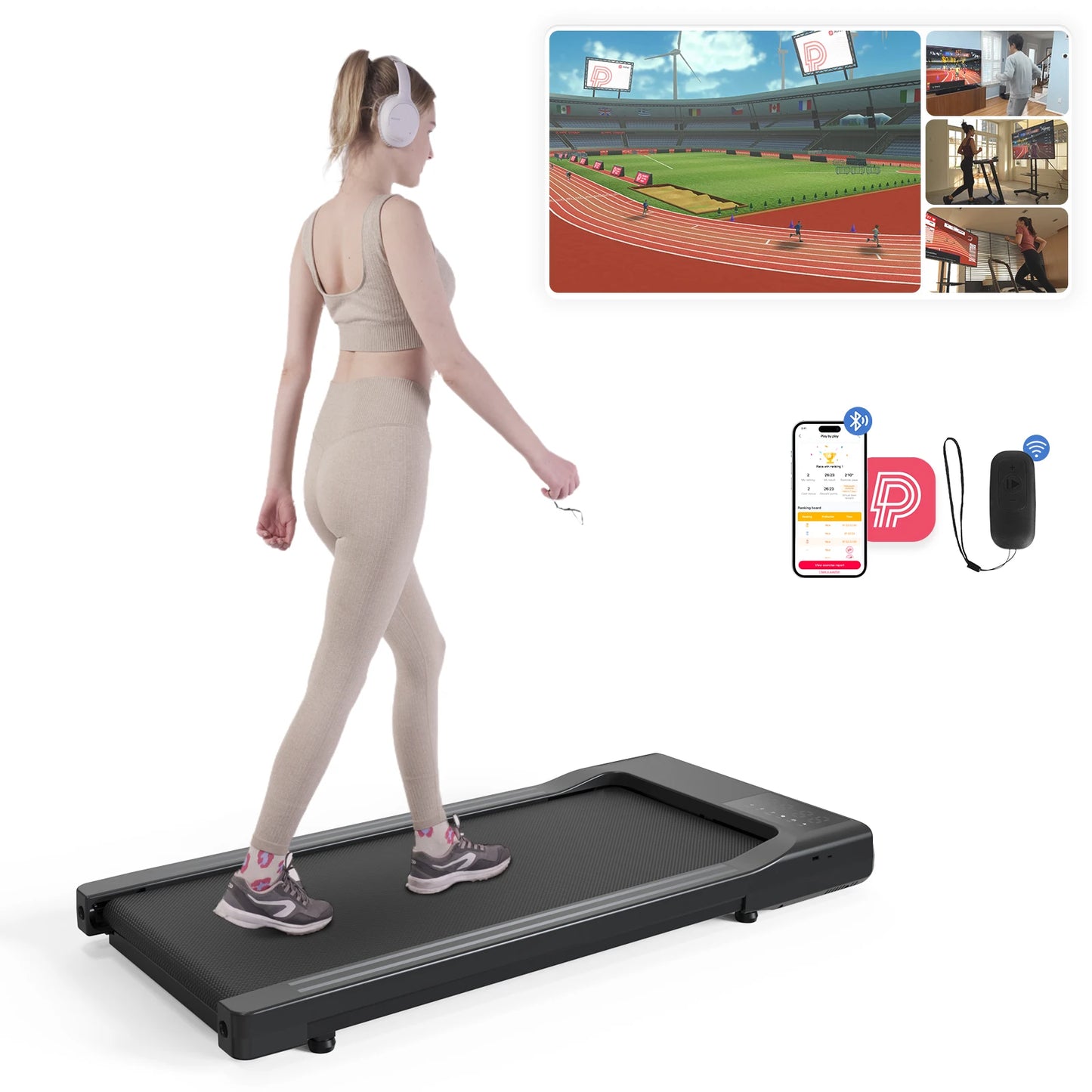 Driving Power 2in1 Treadmill For Home Office With Remote Control LCD Display And Adjustable Speed