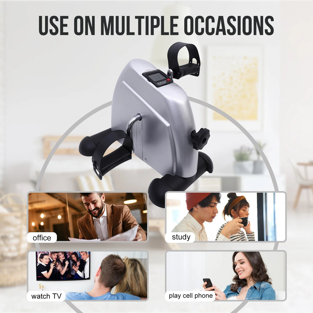 Fol Under Desk Pedal Bike Exercise Trainer With LCD Display