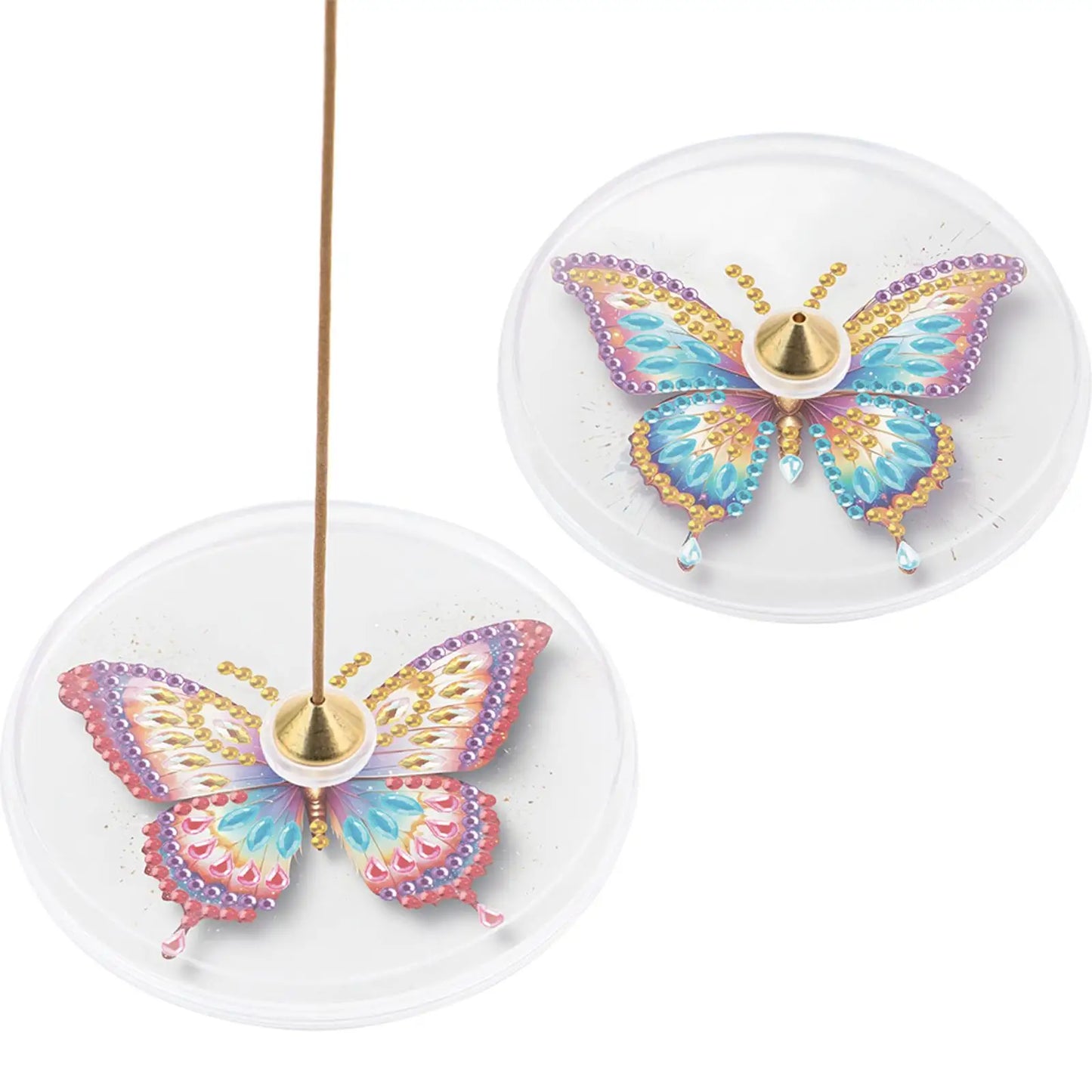 Shunmaii 2Pcs Acrylic Diamond Art Incense Holder Stand For Yoga