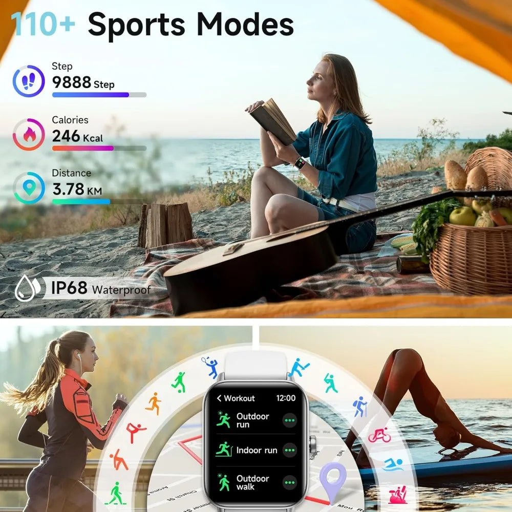 Erilles Smart Watch Android iPhone With Alexa Built-In IP68