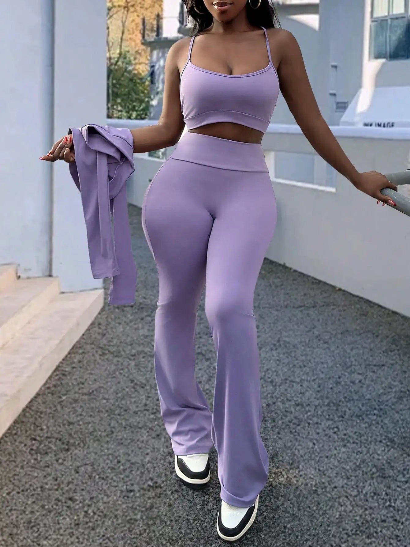 Women 3 Piece Summer Casual Sportswear Set Top And Pants