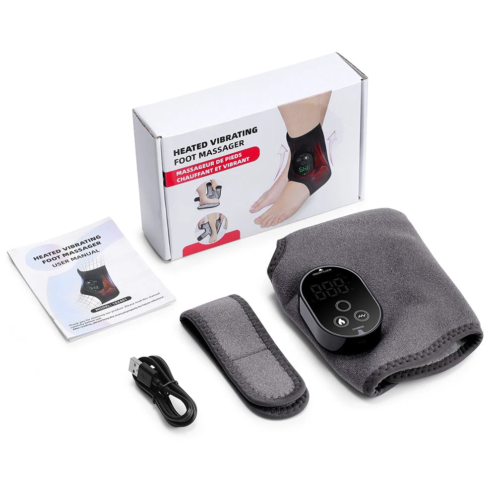 Zen Active Living Electric Ankle Massager With Heating And Vibration For Foot Pain Relief