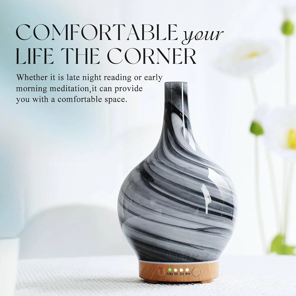 Glass Handmade Aroma Diffuser Ultrasonic Humidifier Mood Light For Aromatherapy