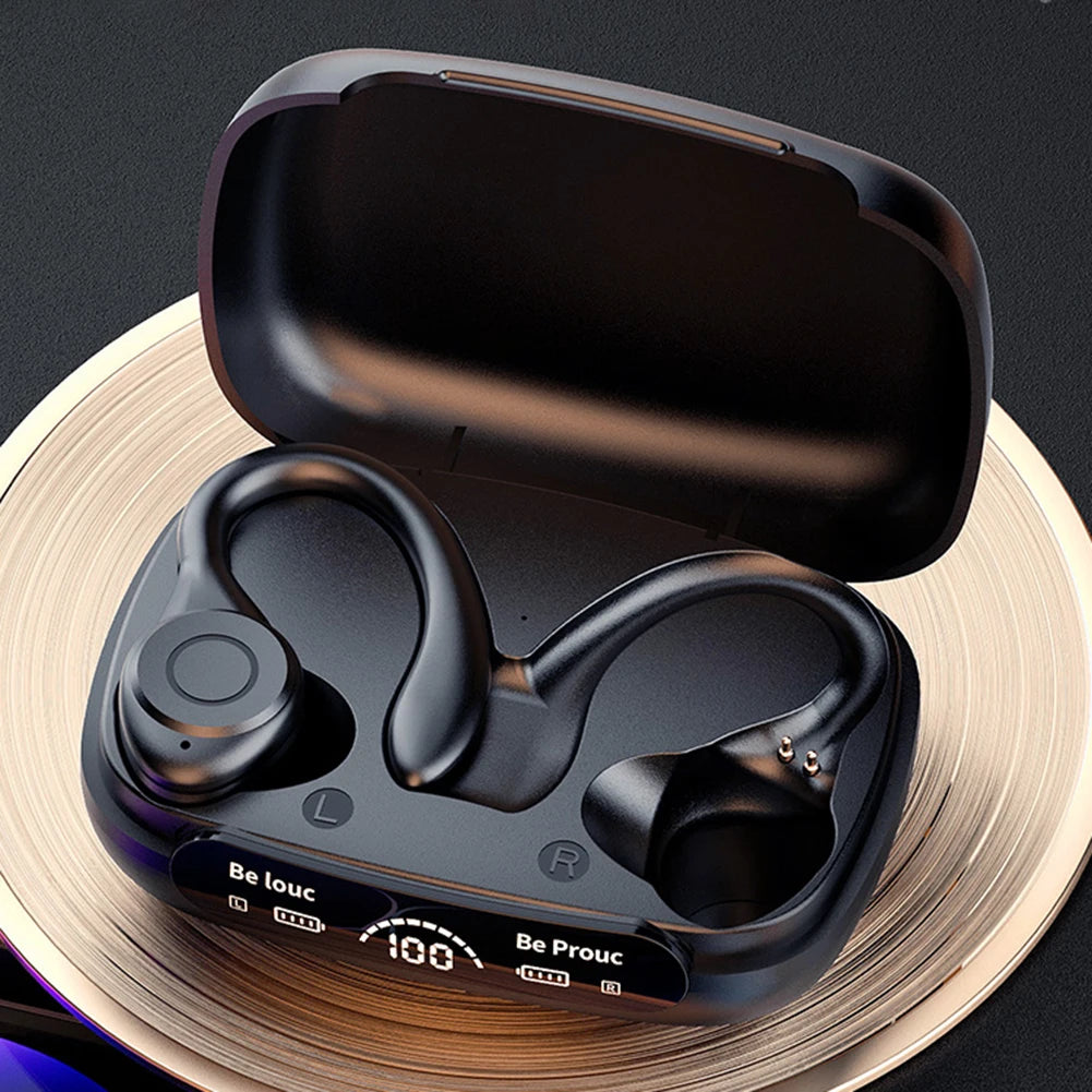 HiFi Stereo Ear Hook Headphones Waterproof Bluetooth 5.3 for Sports
