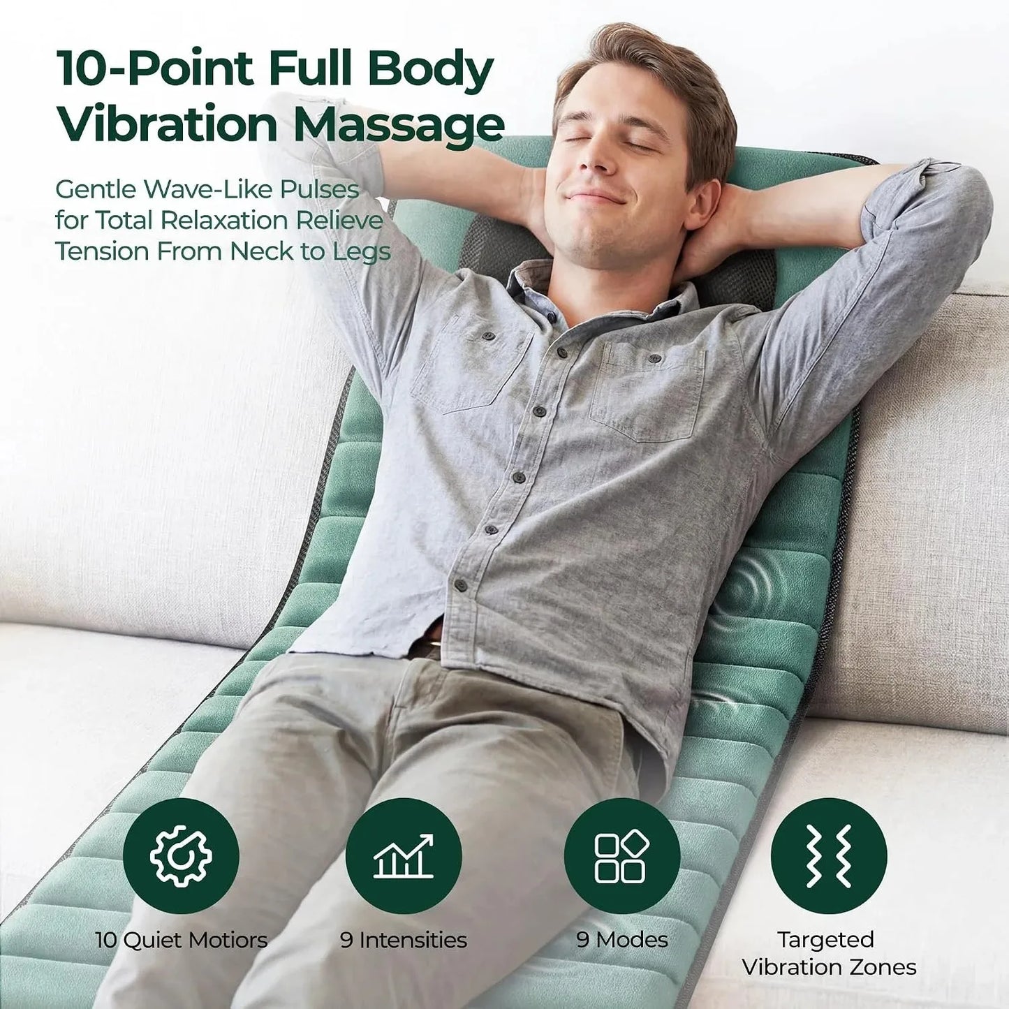 Deeper Relief Vibrating Massage Mat, Portable Muscle Relaxation Device