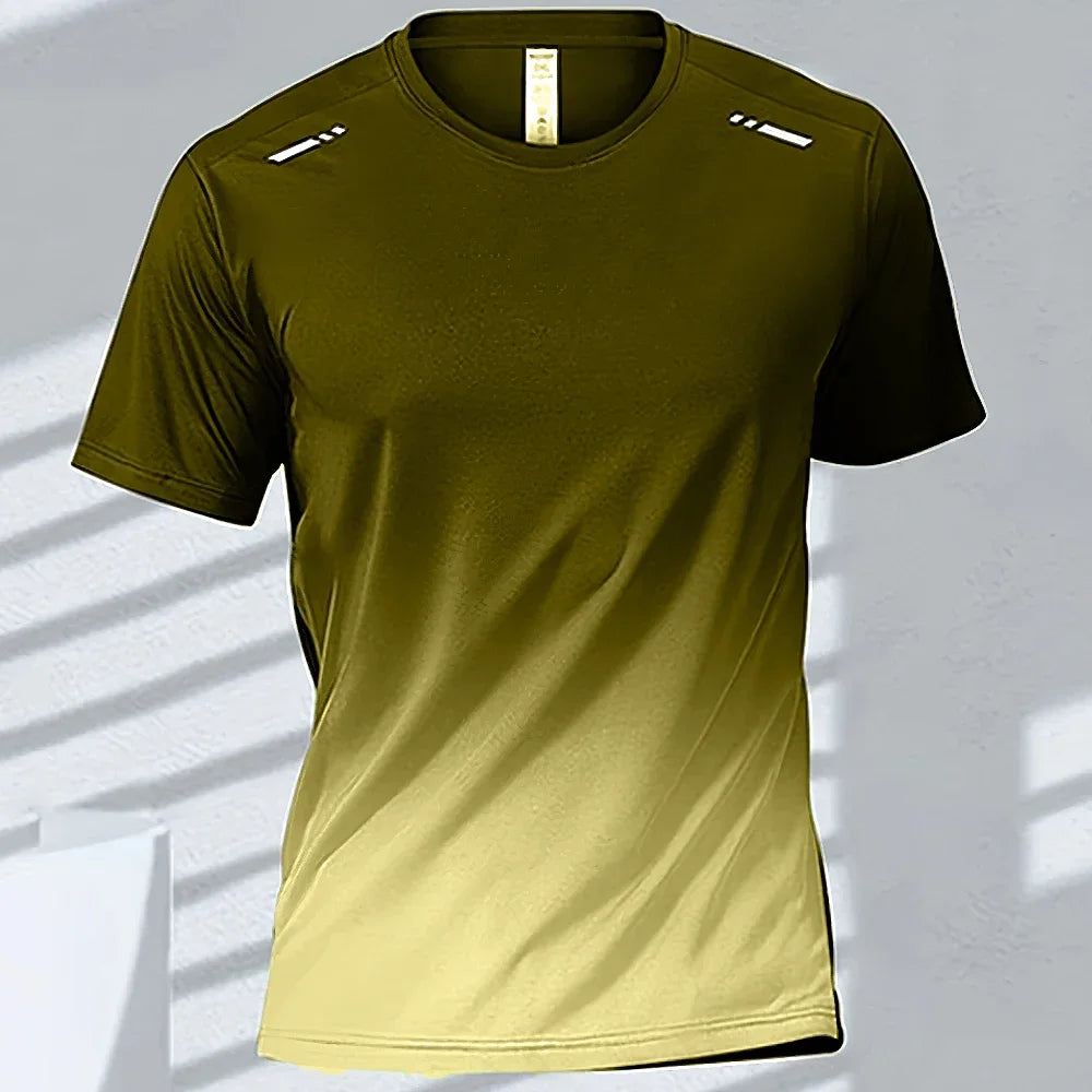 Men Quick Dry Gradient Short Sleeve Tee For Sports