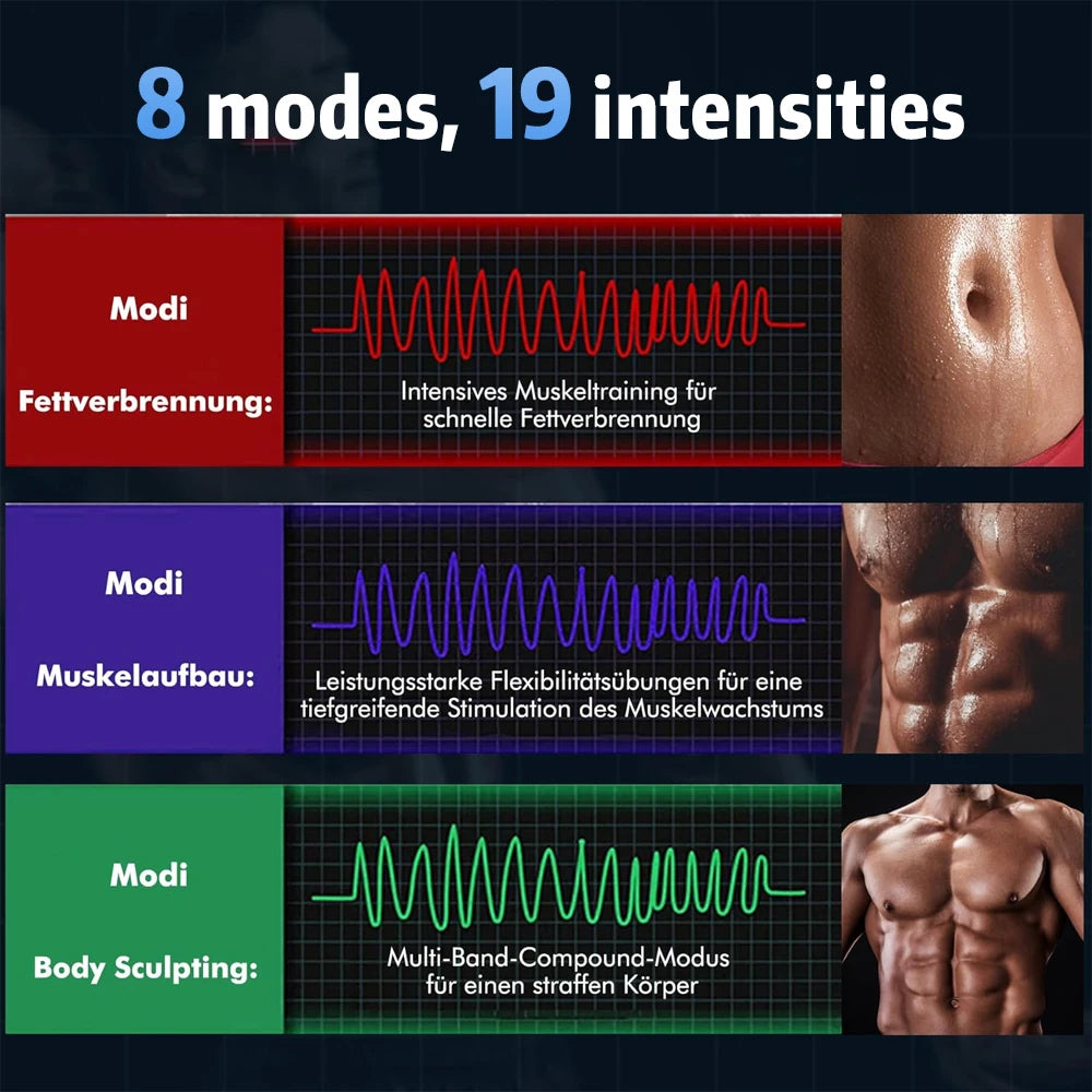 XMSJ EMS 8Pad Ab Trainer And Muscle Stimulator Abdominal Toning