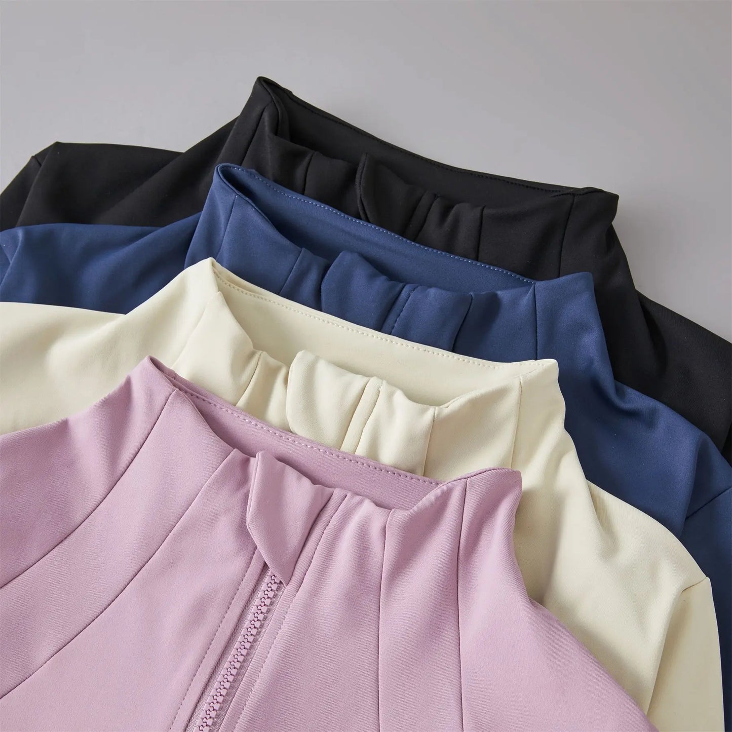 Women's Lightweight Yoga Jacket With Zipper Pockets And Thumb Holes