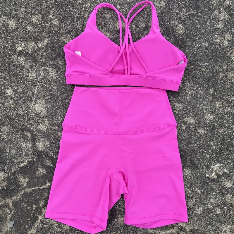 Zen Active Living Yoga Set Bra and High Waist Shorts