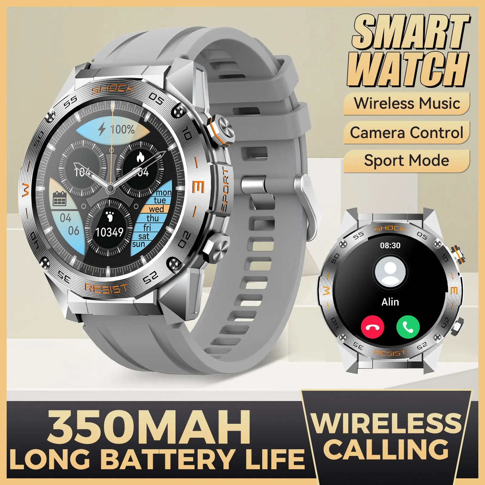 LaNikar MilitaryGrade Multisport Smartwatch For Men With HeartRate SpO2Monitor Tracking