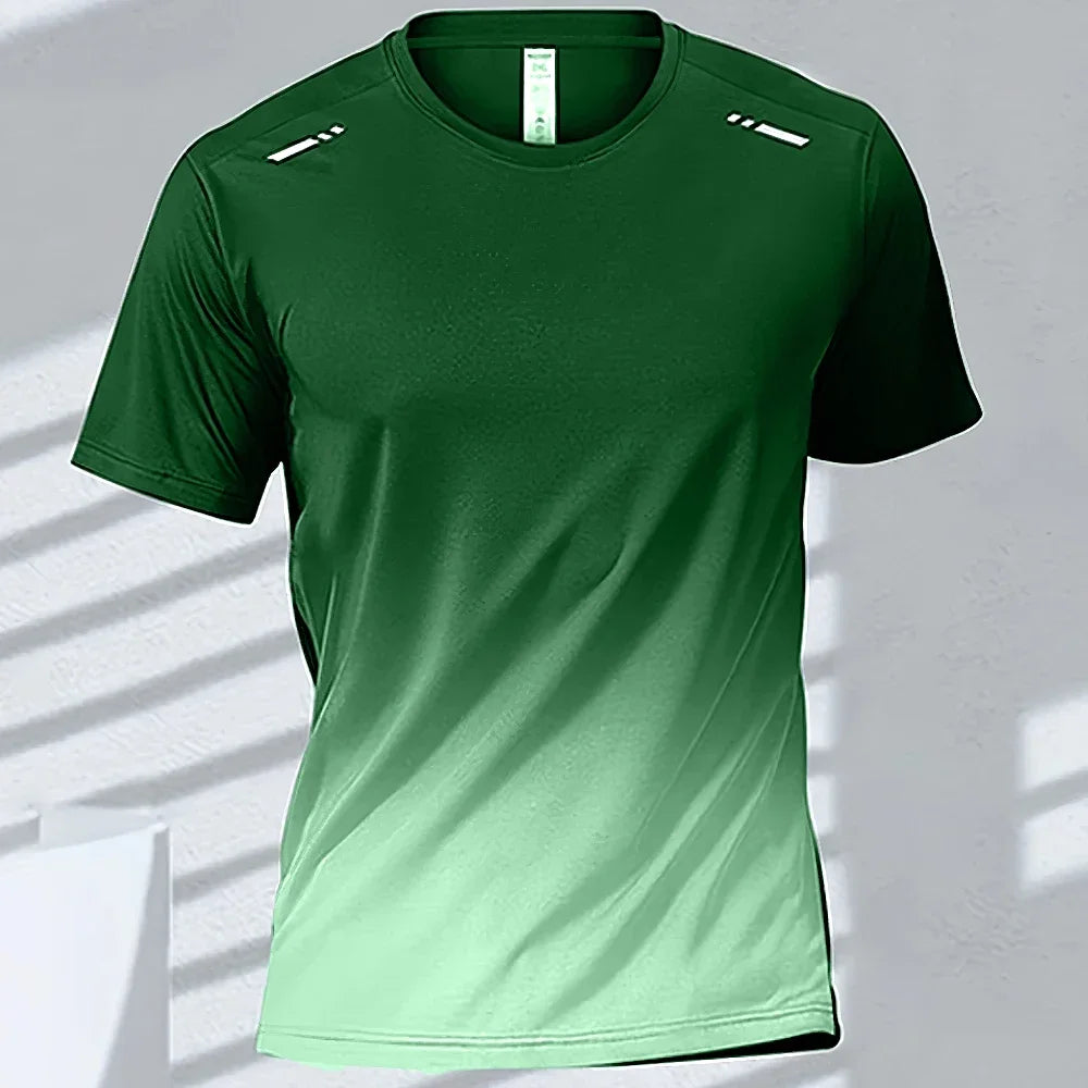 Men Quick Dry Gradient Short Sleeve Tee For Sports