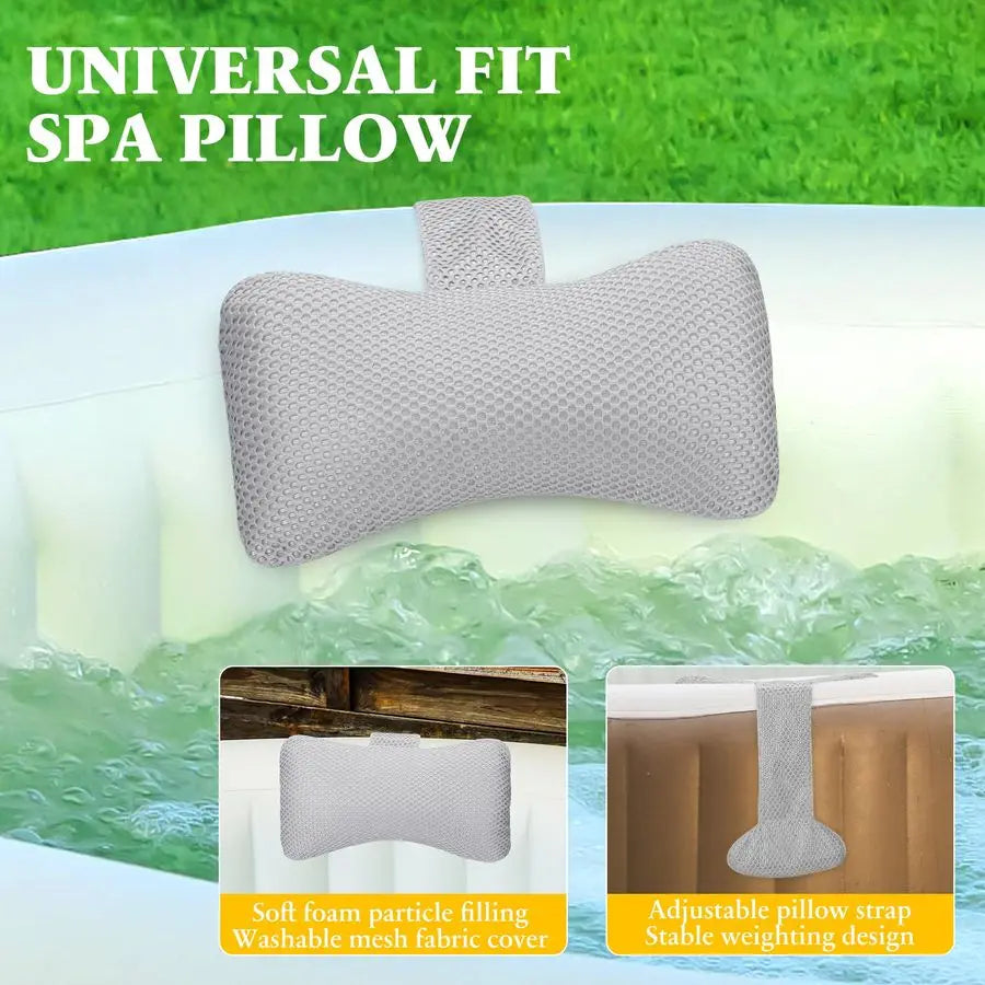 Bath Pillow Two Pack Universal Headrest Spa Pillow For Tub