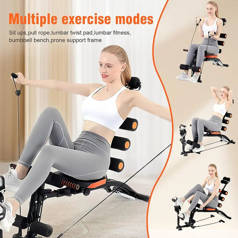 KBQ Foldable Abdominal Exercise Bench 6 In 1 Core Trainer