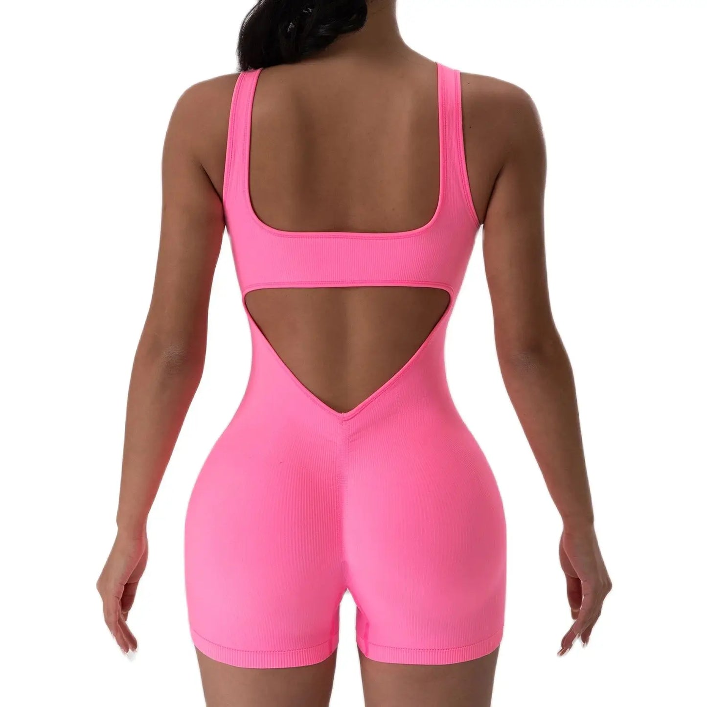 Backless U Neck Sleeveless Yoga Jumpsuit For Women Bodysuit