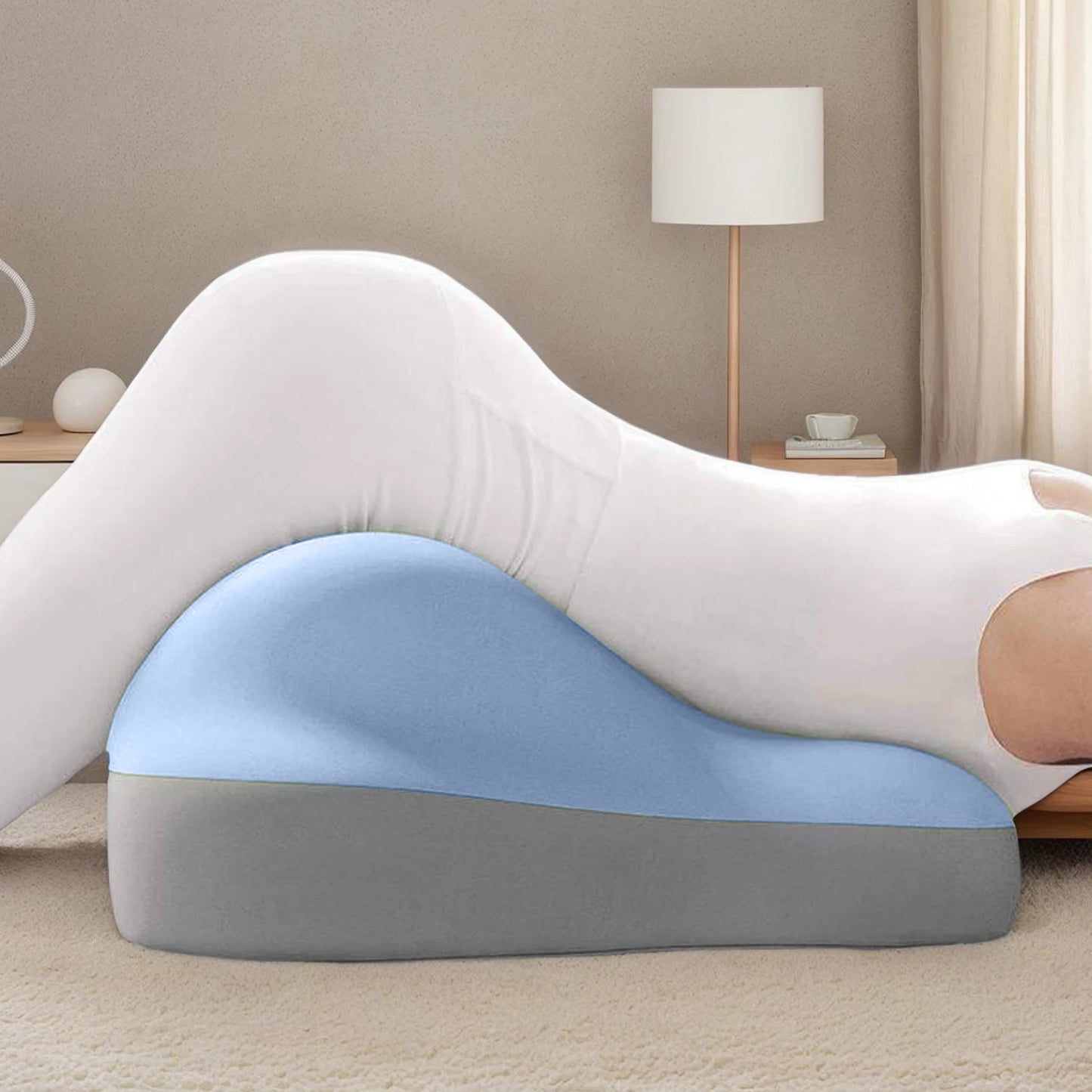 Memory Foam Pillow Ergonomic Bed Pillow Bedroom Waist Cushion Pillow Positioning Cushion for Back Neck & Waist Pain Relief