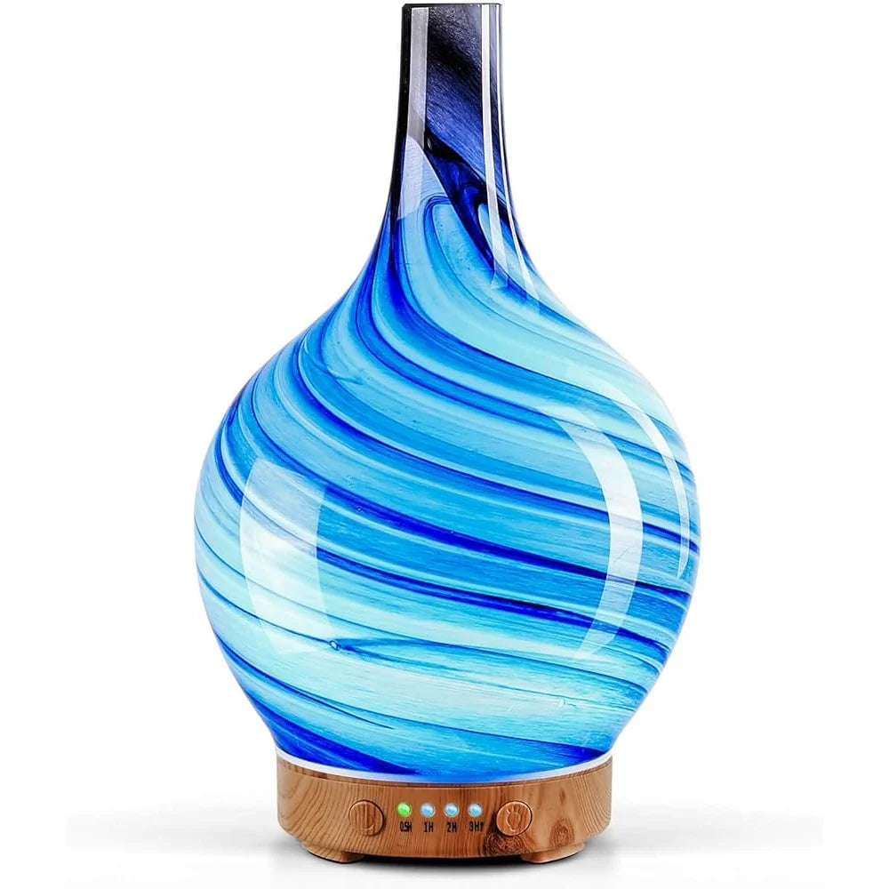 Glass Handmade Aroma Diffuser Ultrasonic Humidifier Mood Light For Aromatherapy