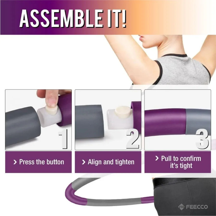 Weighted Fitness Hoop With 8 Detachable Sections For Weight Loss