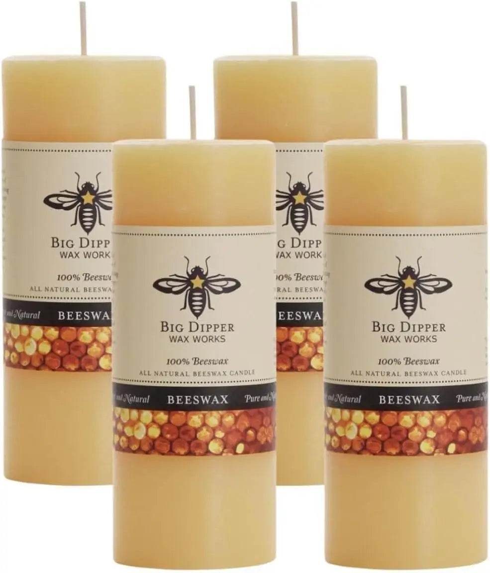 Zen Active Living 100 Percent Beeswax Pillar Candles Honey Scent