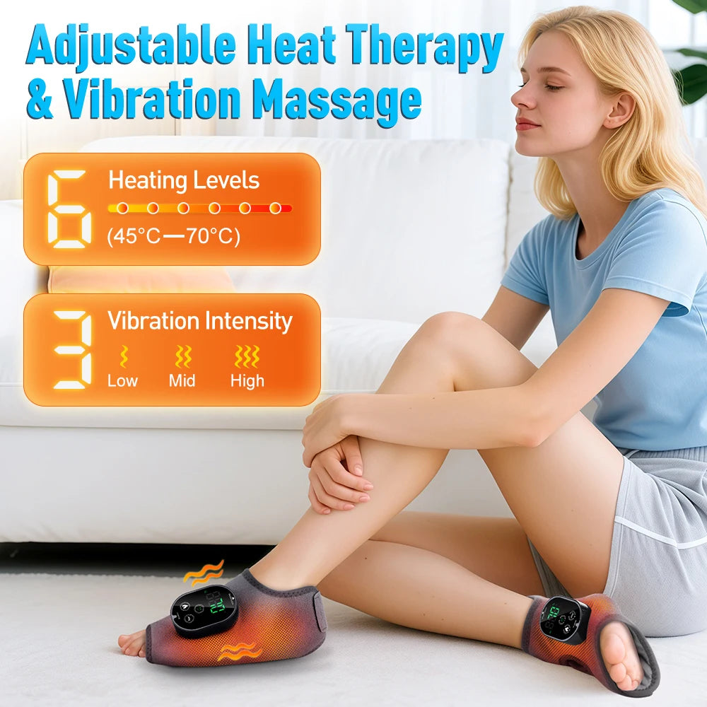 Zen Active Living Electric Ankle Massager With Heating And Vibration For Foot Pain Relief