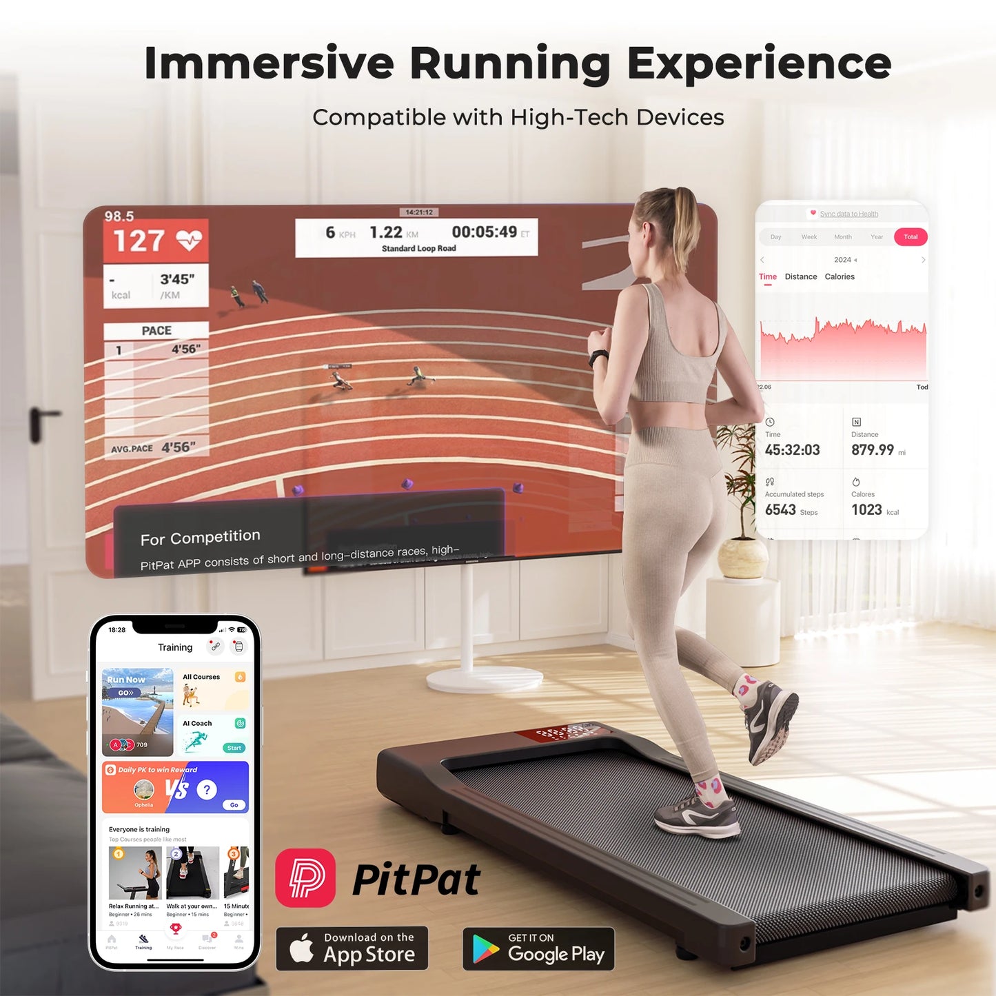 Driving Power 2in1 Treadmill For Home Office With Remote Control LCD Display And Adjustable Speed
