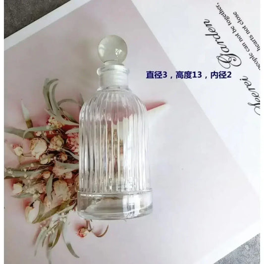 French Rhombus Relief Perfume Bottle Simple Crystal Glass Bottles Aromatherapy Essence Storage Vintage Bottle Dresser Ornament