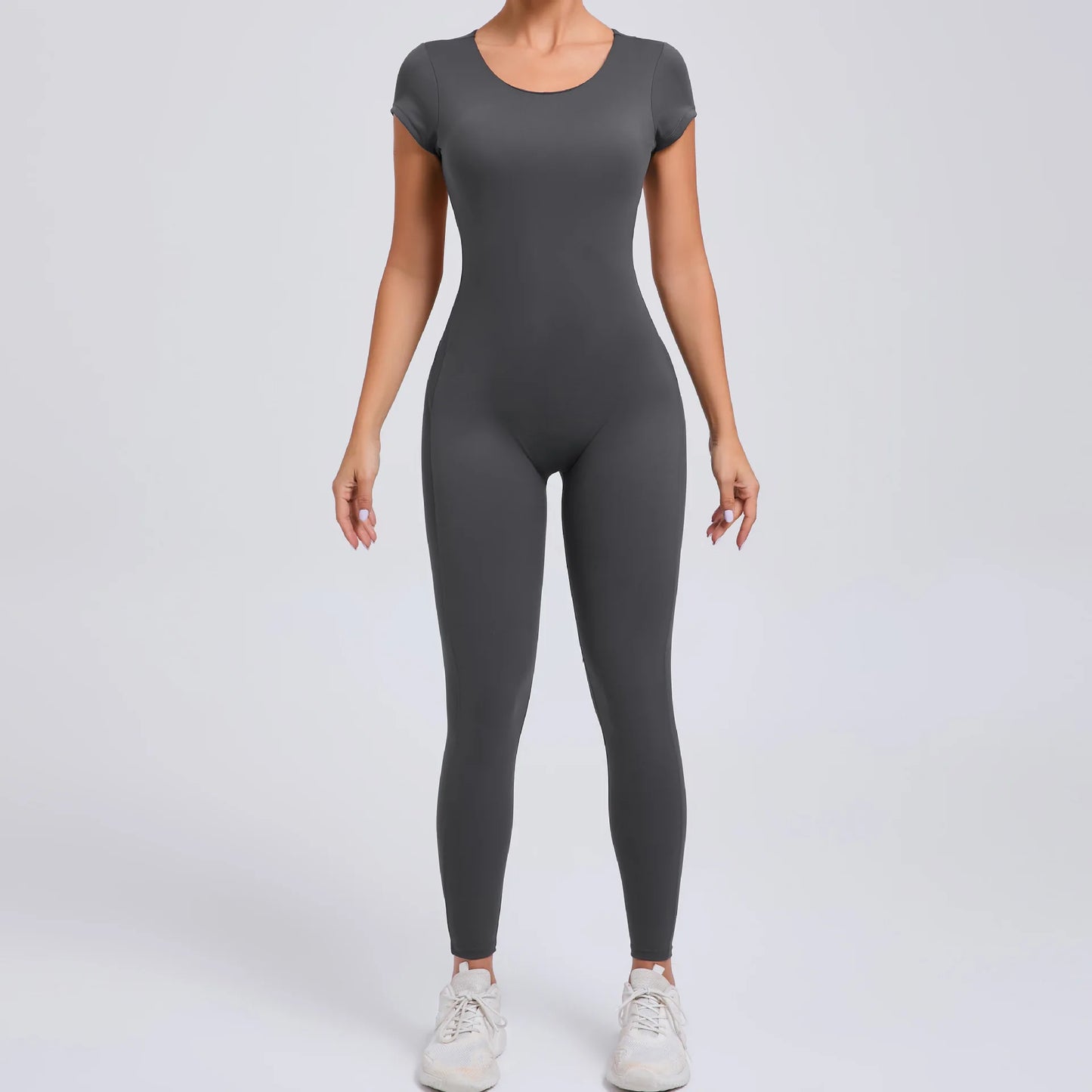 Womens One Piece Yoga Jumpsuit Open Back Slim Fit Quick Dry Gym Outfit