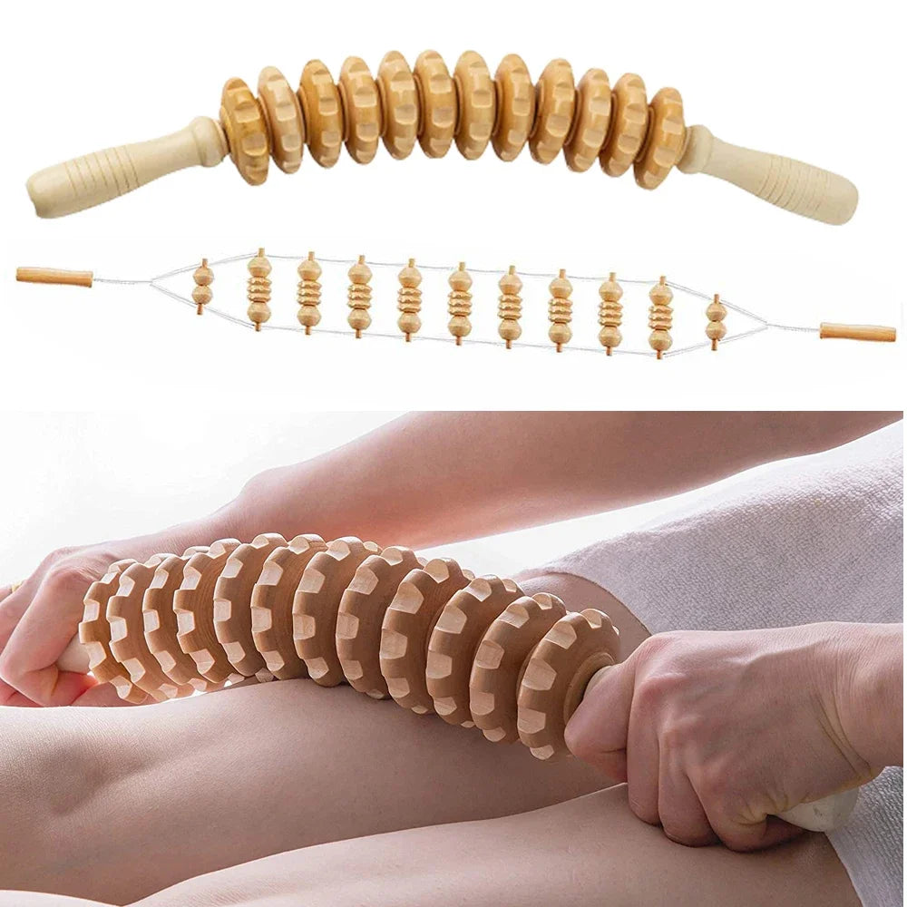 Wooden Lymphatic Drainage Massager Body Sculpturing Anti Cellulite Maderoterapia Set Colombian Wood Therapy Tools Men Women