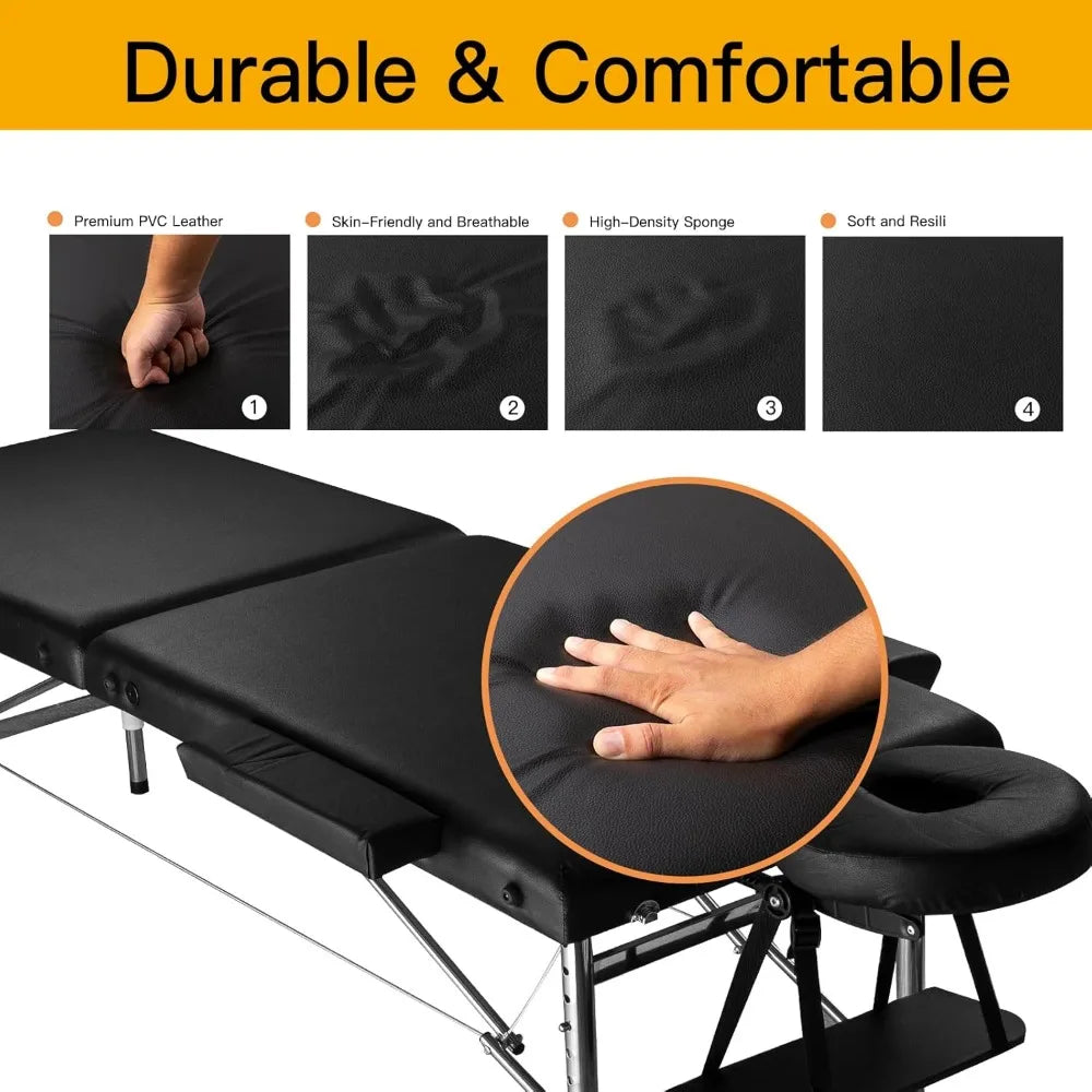 Portable Aluminum Massage Table Folding Spa Bed For Tattoo Chair Estheticians