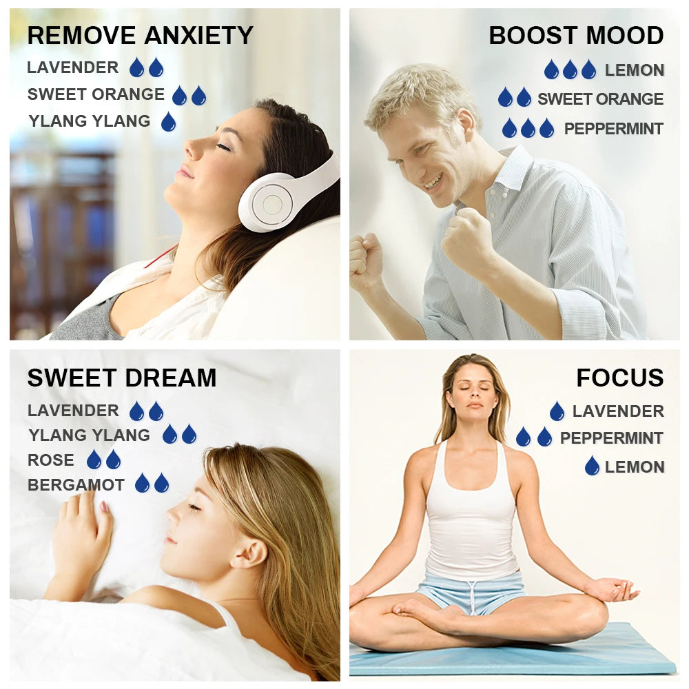 HIQILI Essential Oils Set Lavender Eucalyptus Jasmine Mint Rose