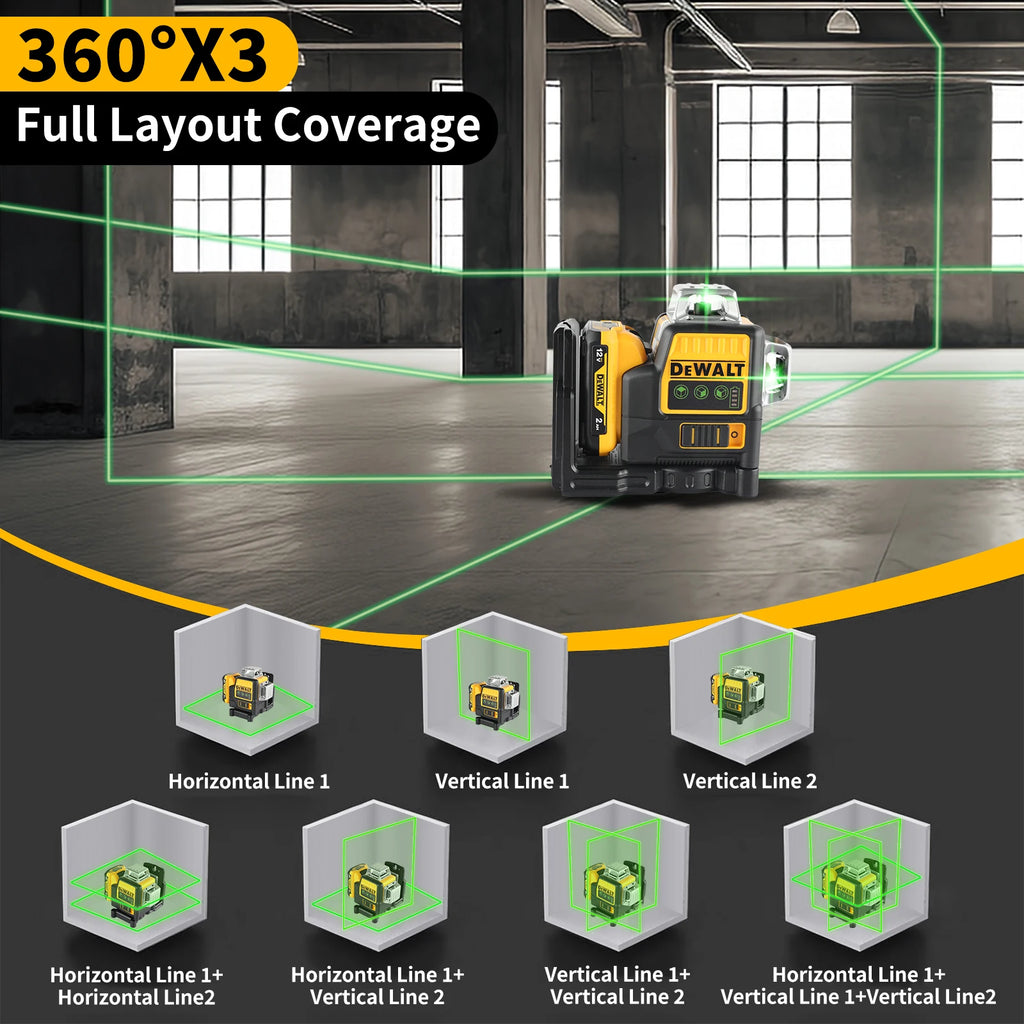 Dewalt DW089LG Laser Level With 360 Degree Green Lines