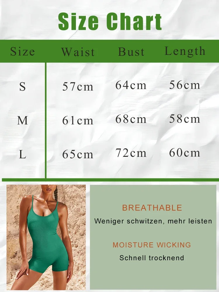 Yoga Jumpsuit For Women Seamless High Waisted Sportswear Set