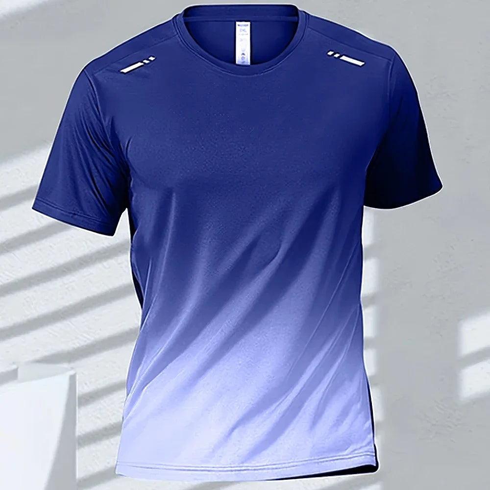 Men Quick Dry Gradient Short Sleeve Tee For Sports
